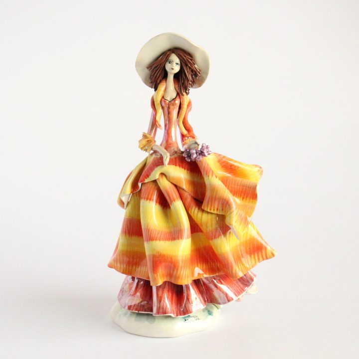 Lady statue- orange dress