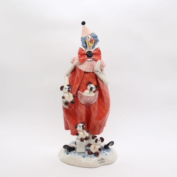 Clown with teddy bears