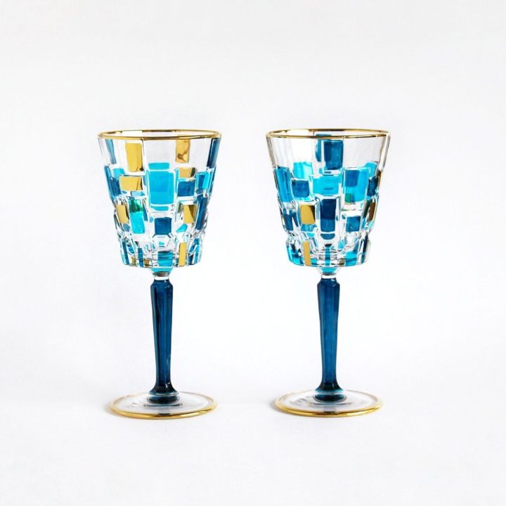 Turquoise white wine set- etna