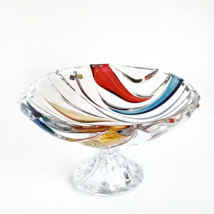 Crystal bowl on foot bamboo