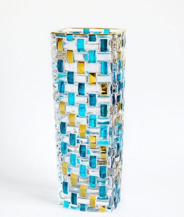 Gold and blue vase