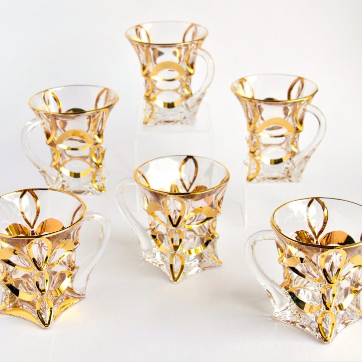 crystal tea cup set