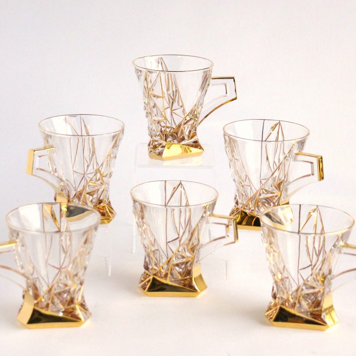 crystal tea cup set