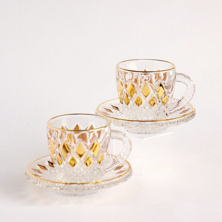 Crystal tea cup set