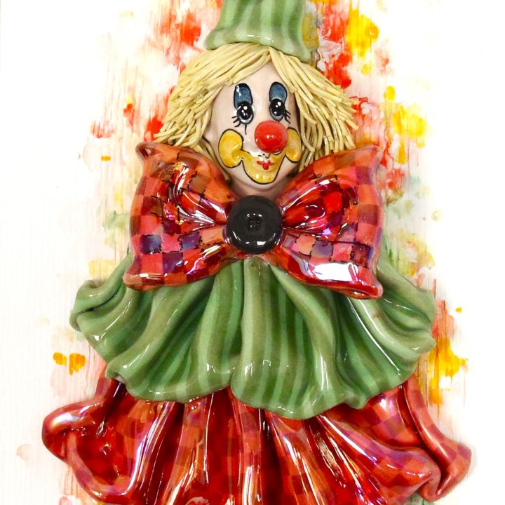 Clown with red bow
