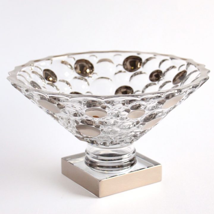 Crystal platinum bowl on foot