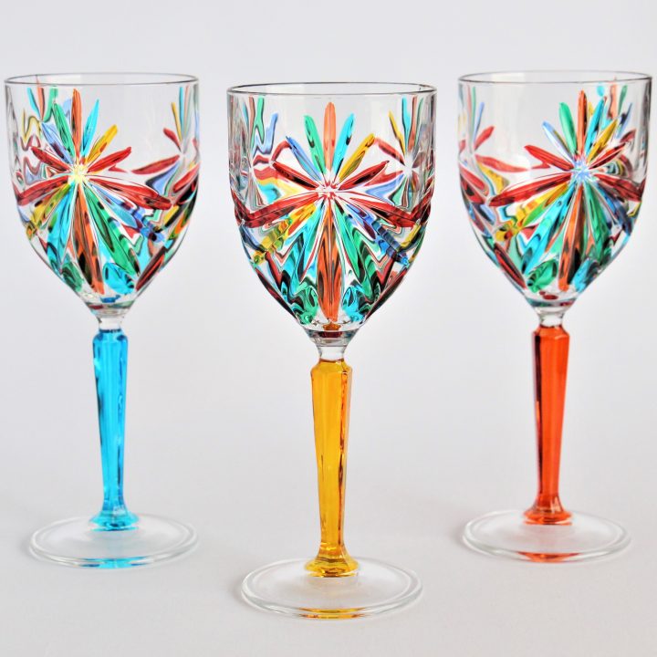 crystal red wine set - oasis