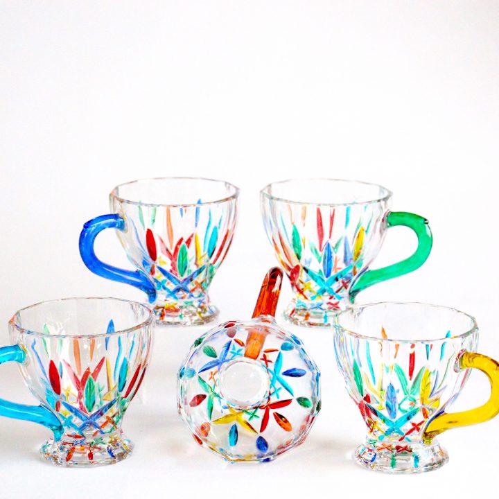 crystal tea cups - opera