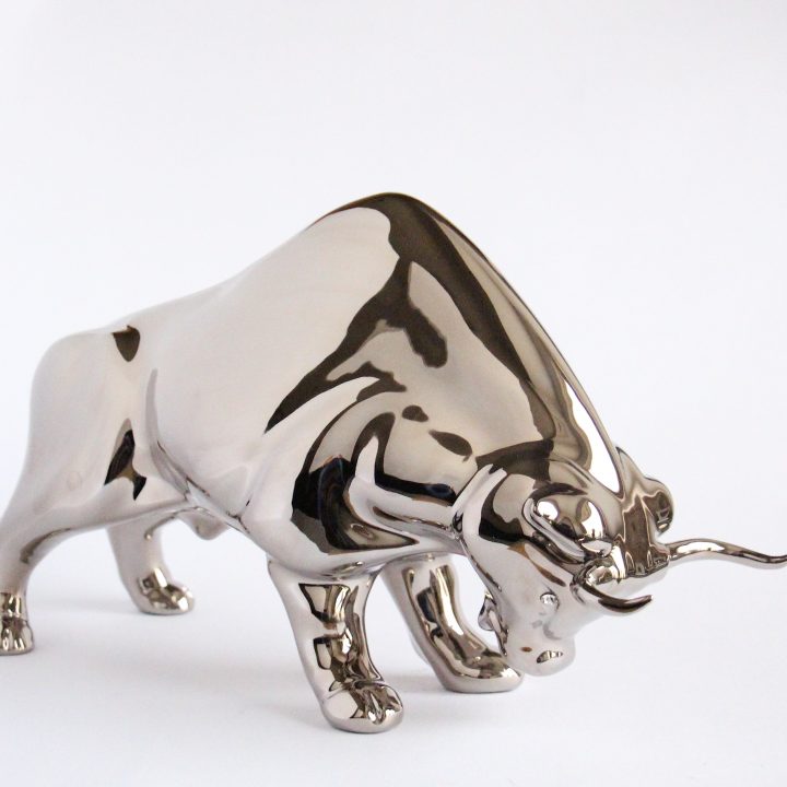 Small platinum raging bull