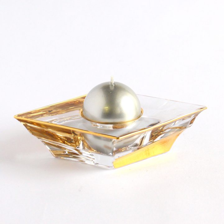 Crystal and gold votive- sail