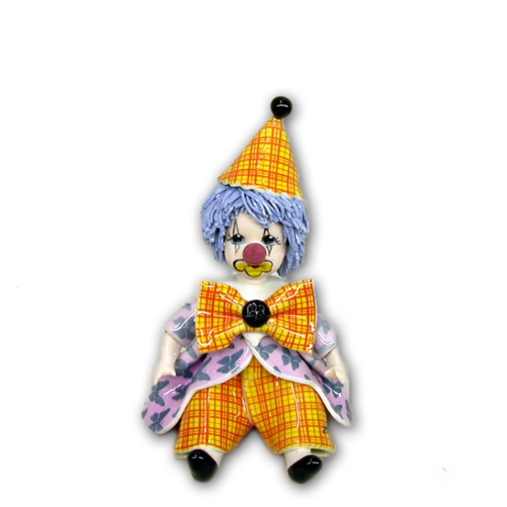 Checkered sitting clown