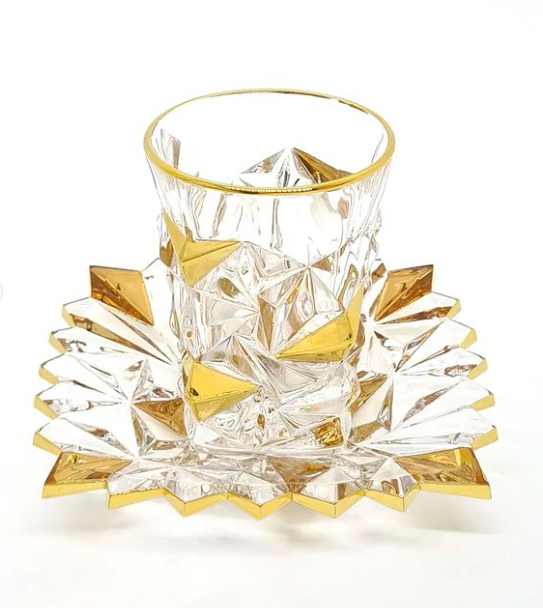 Crystal tea cups- glacier